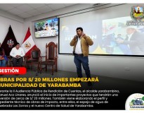 OBRAS POR S/ 20 MILLONES EMPEZARÁ MUNICIPALIDAD DE YARABAMBA
